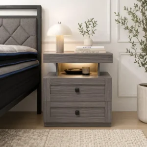 Farmhouse LED Nightstand